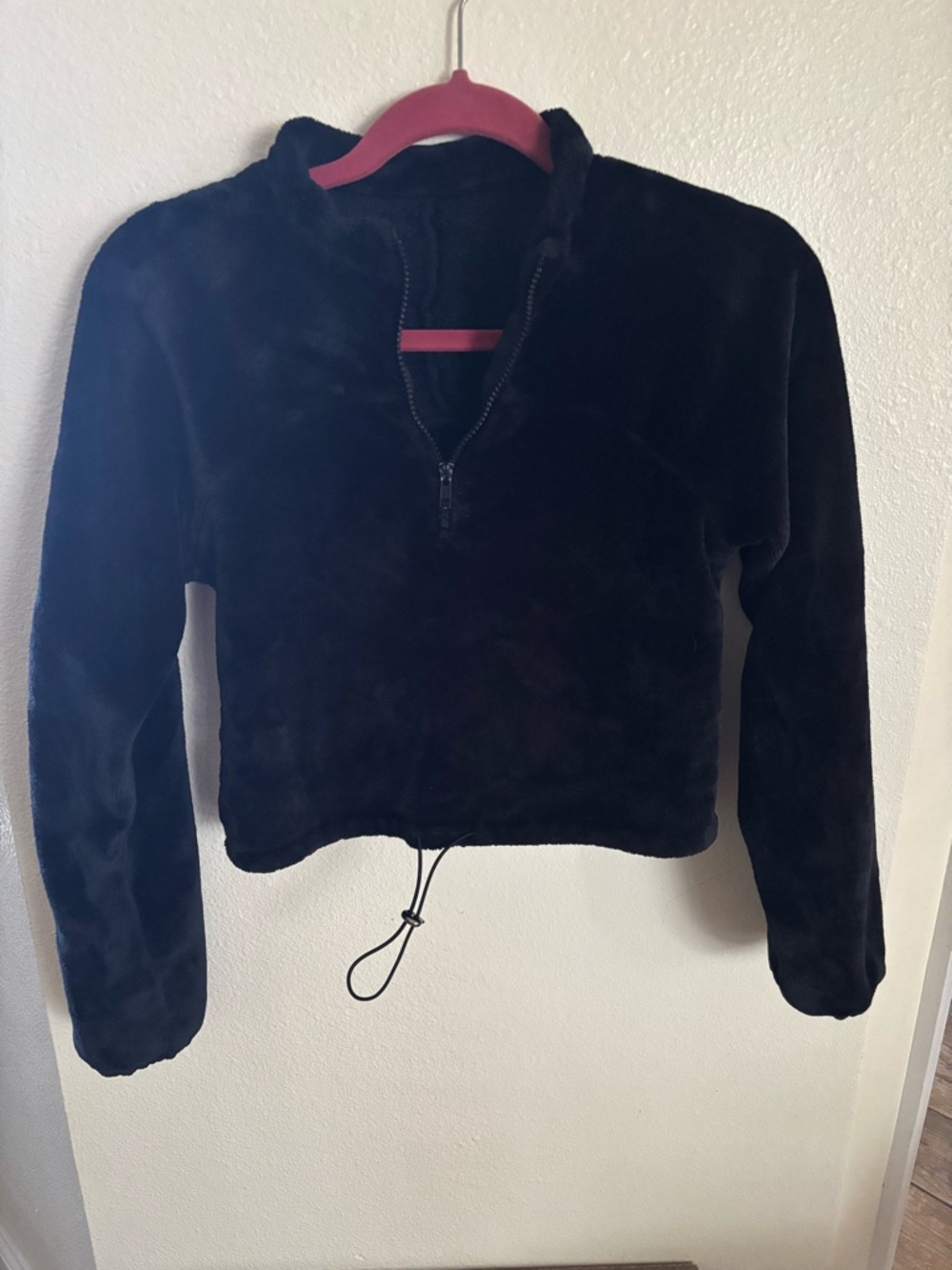Black Nvgtn Womens Navigation Jacket Top Sweatshirt Cropped Zip Up Fleece XS